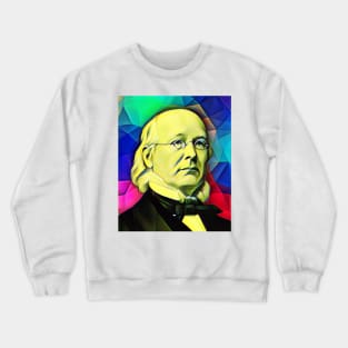 Horace Greeley Colourful Portrait | Horace Greeley Artwork 6 Crewneck Sweatshirt